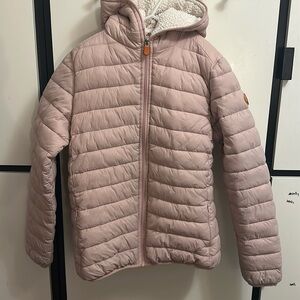 Save the Duck - Eco Friendly Animal Free Puffer with Sherpa Lining. Size 14